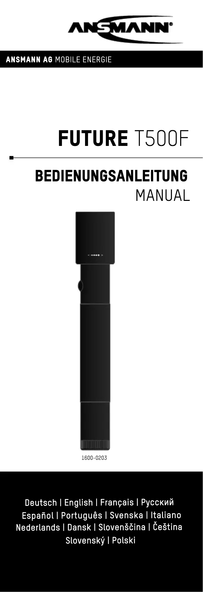 Page 1 de la notice Manuel utilisateur Ansmann Future T500F