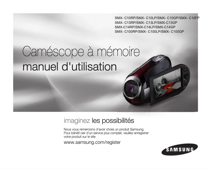 Page 1 de la notice Manuel utilisateur Samsung SMX-C10RP