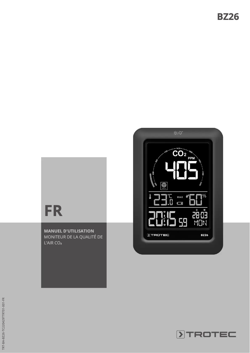 Page n°1 - Manuel utilisateur Trotec BZ26