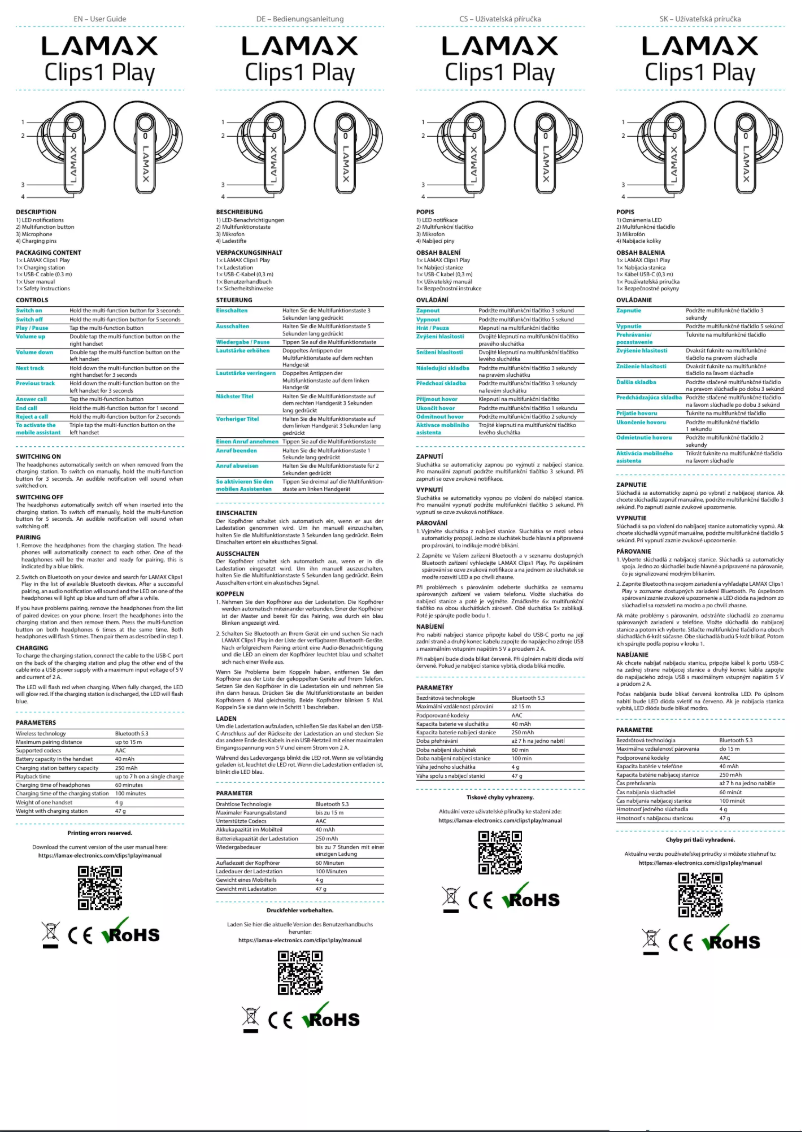 Image de la première page du manuel de l'appareil Clips1 Play