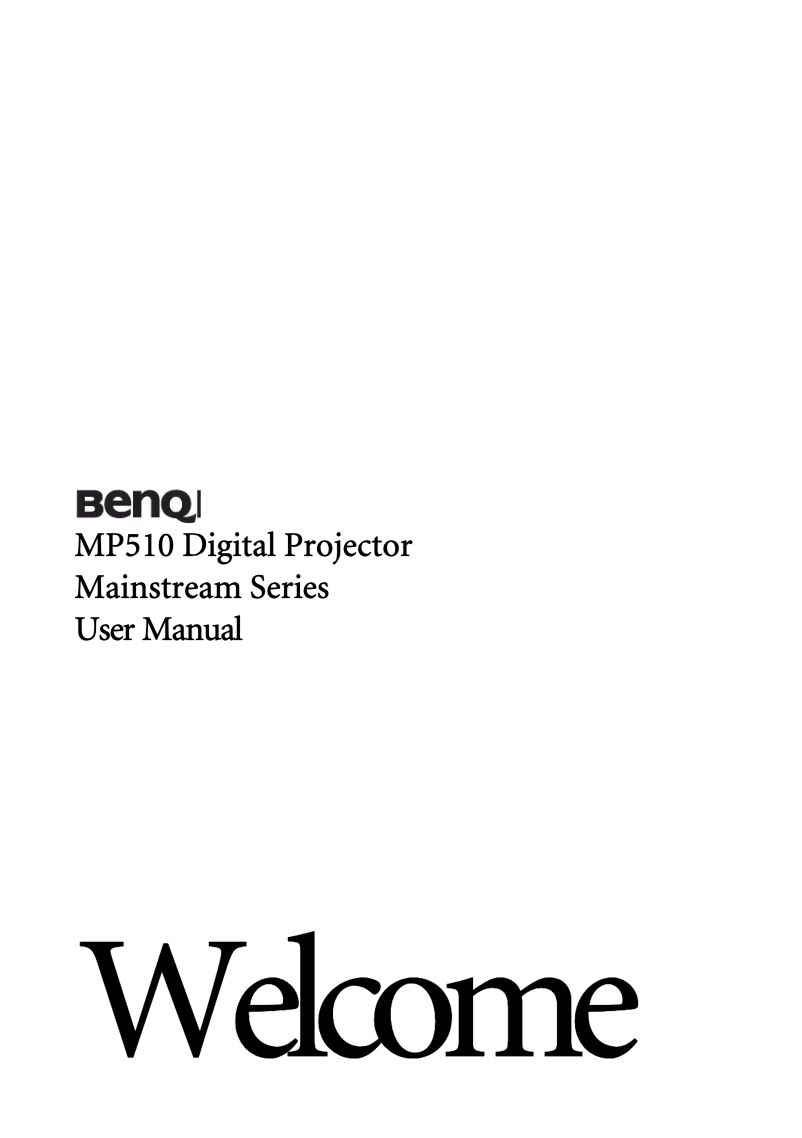 Page n°1 - Manuel utilisateur BenQ MP510