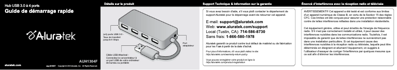 Page n°1 - Manuel utilisateur Aluratek AUH1304F