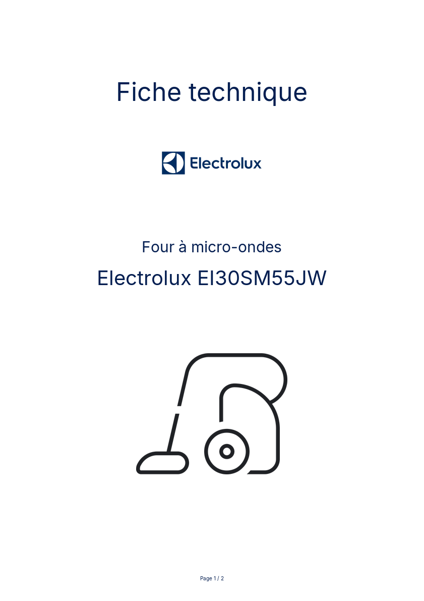 Image de la première page du manuel de l'appareil EI30SM55JW