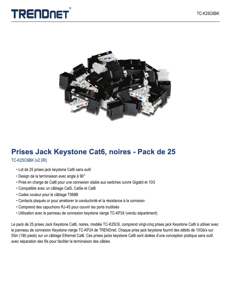 Page n°1 - Fiche technique TRENDnet TC-K25C6