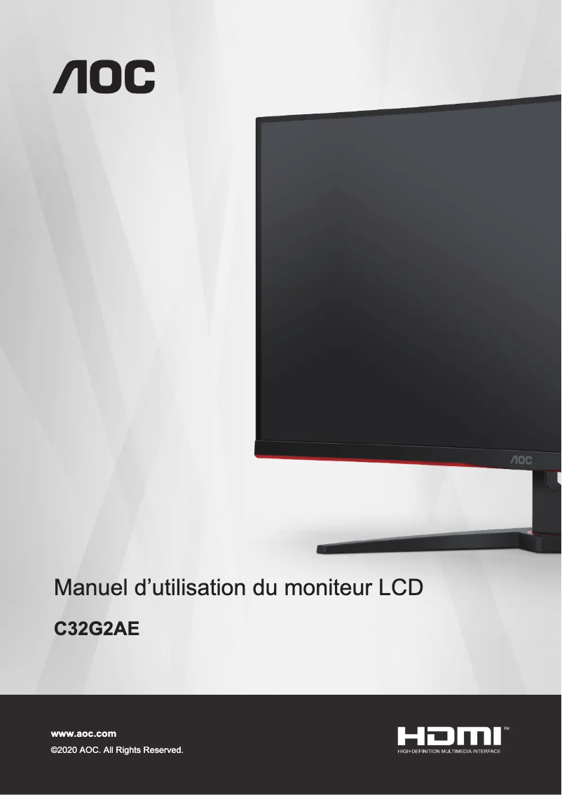 Page 1 de la notice Label énergétique AOC C32G2AE
