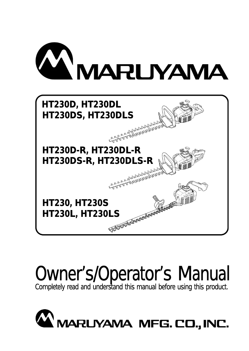 Page n°1 - Manuel utilisateur Maruyama HT230DS-R