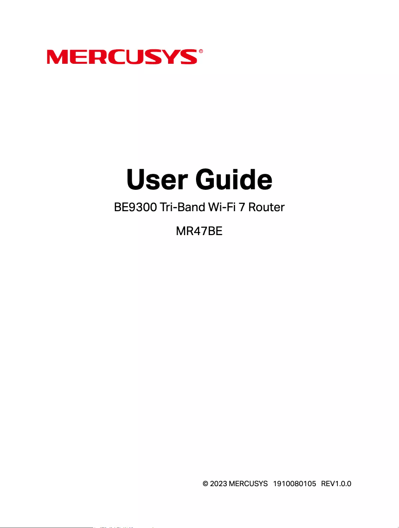 Page 1 de la notice Manuel utilisateur Mercusys MR47BE