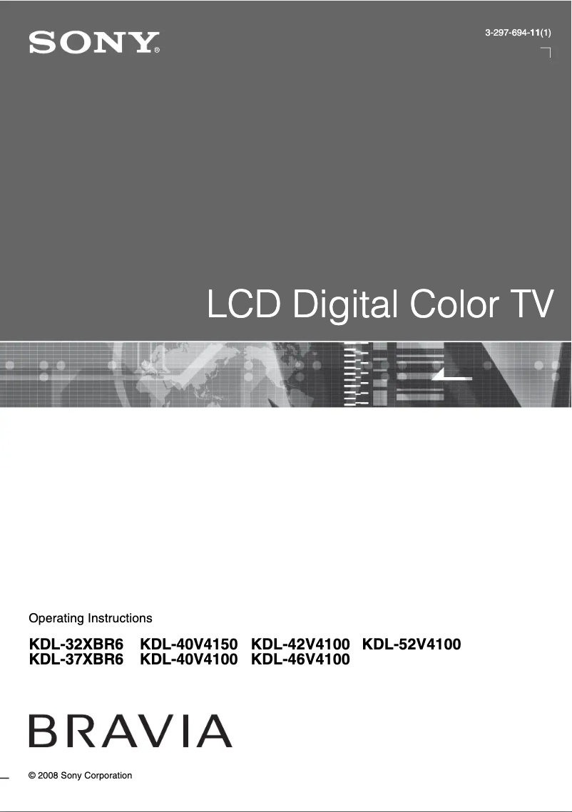 Page 1 de la notice Manuel utilisateur Sony Bravia KDL-40V4150