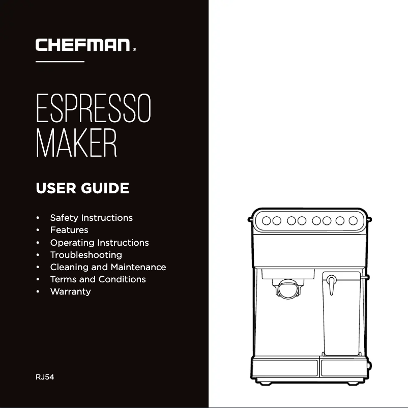 Página 1 del manual Manual de usuario Chefman Barista Pro Plus RJ54