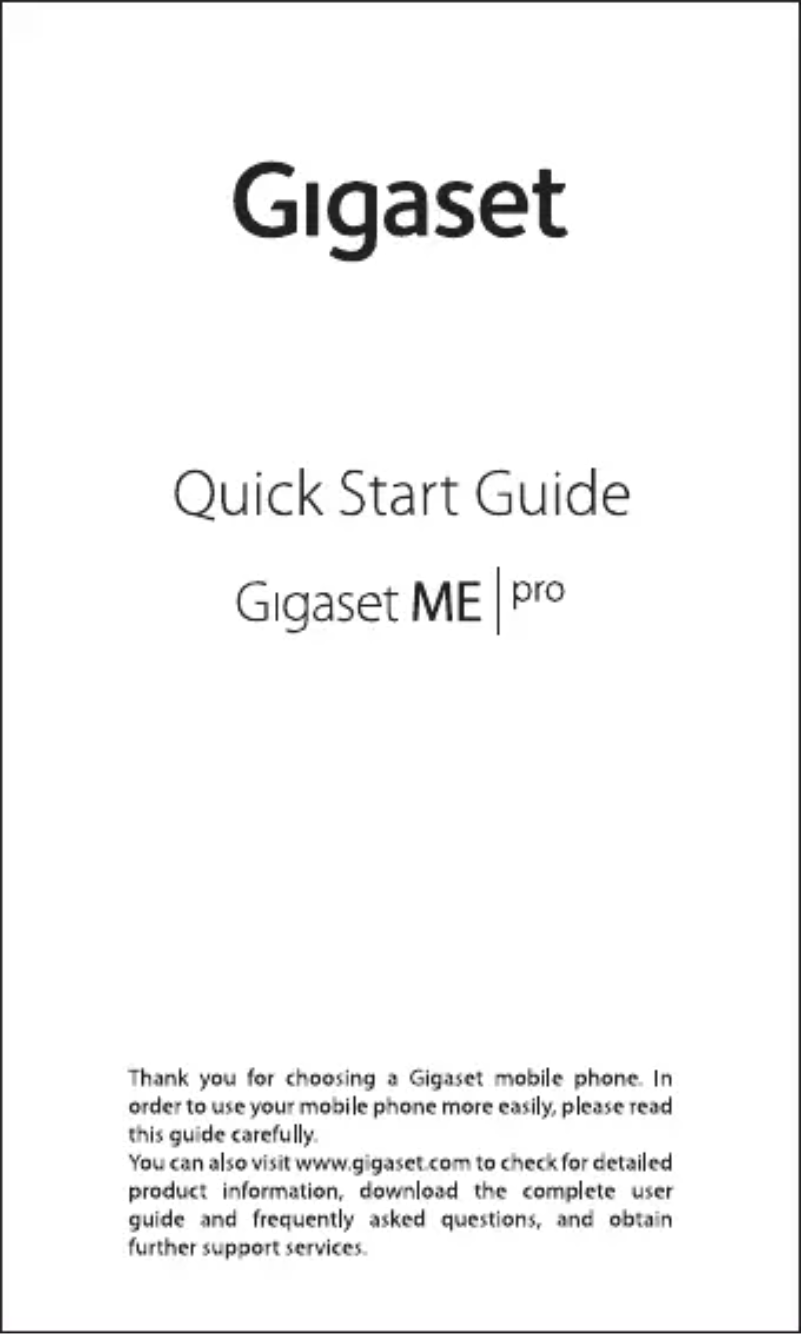 Page n°1 - Manuel utilisateur Gigaset ME Pro