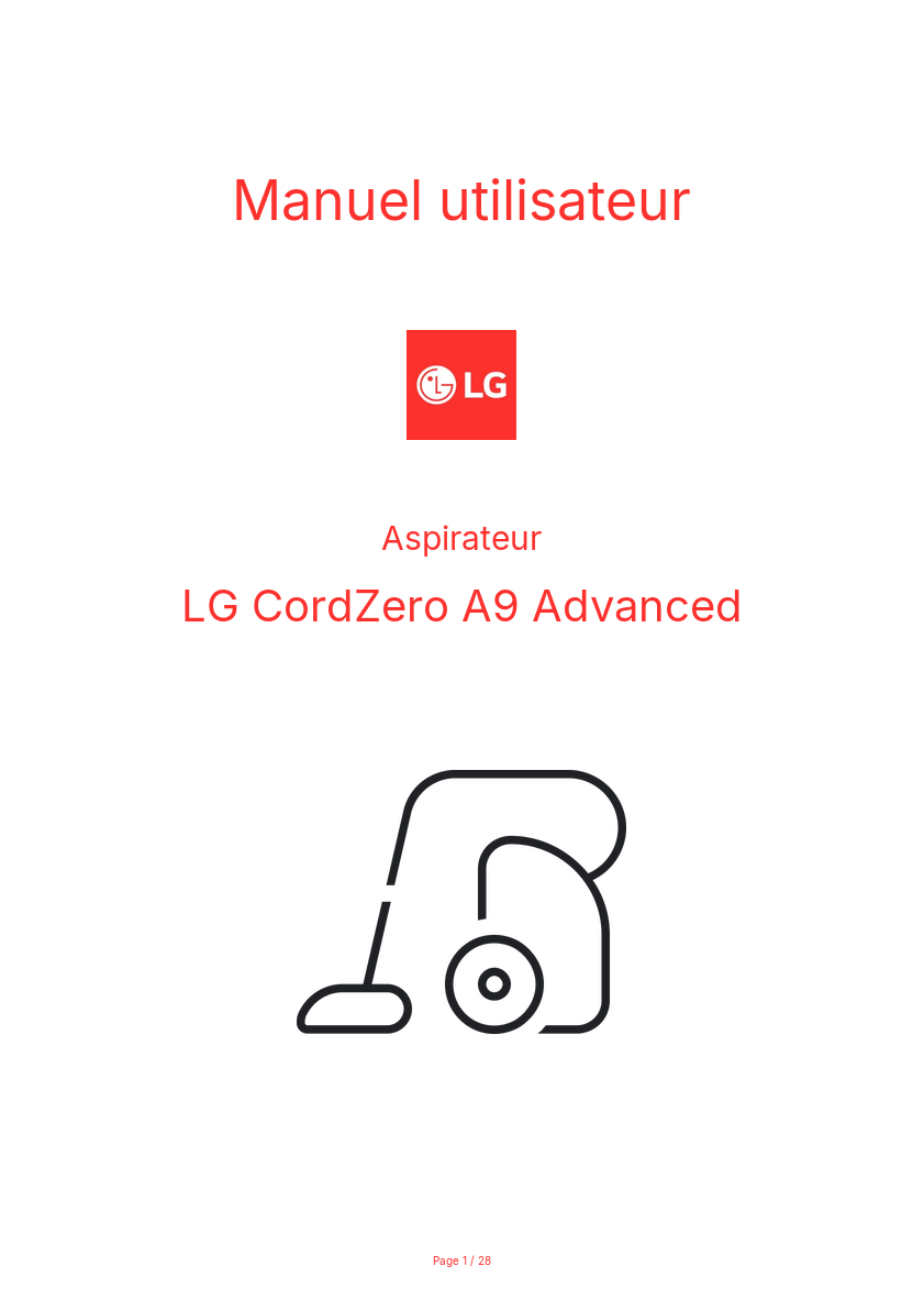Page n°1 - Manuel utilisateur LG CordZero A9 Advanced
