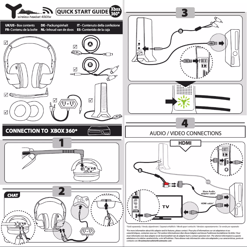 Page n°1 - Manuel utilisateur Thrustmaster Y-400Xw