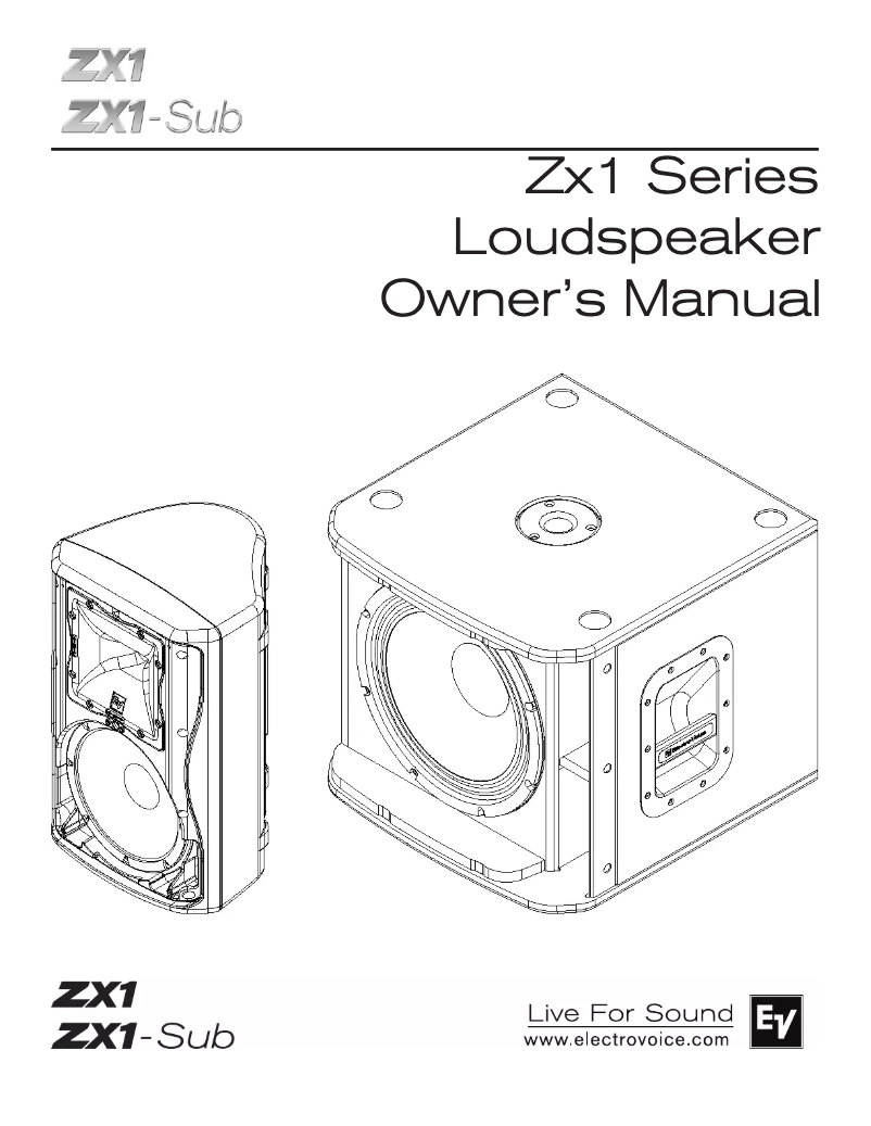 Image de la première page du manuel de l'appareil ZX-1 Sub
