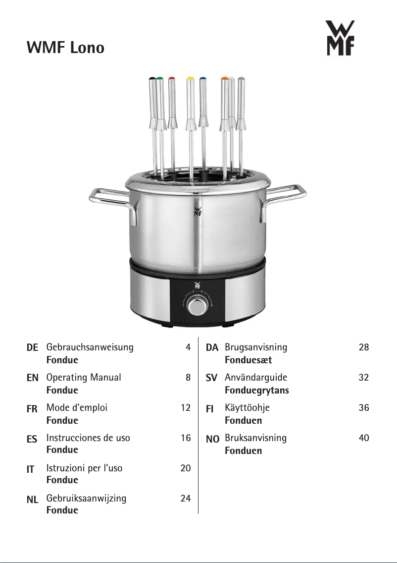 Page 1 de la notice Manuel utilisateur WMF Lono 04.1513.0011