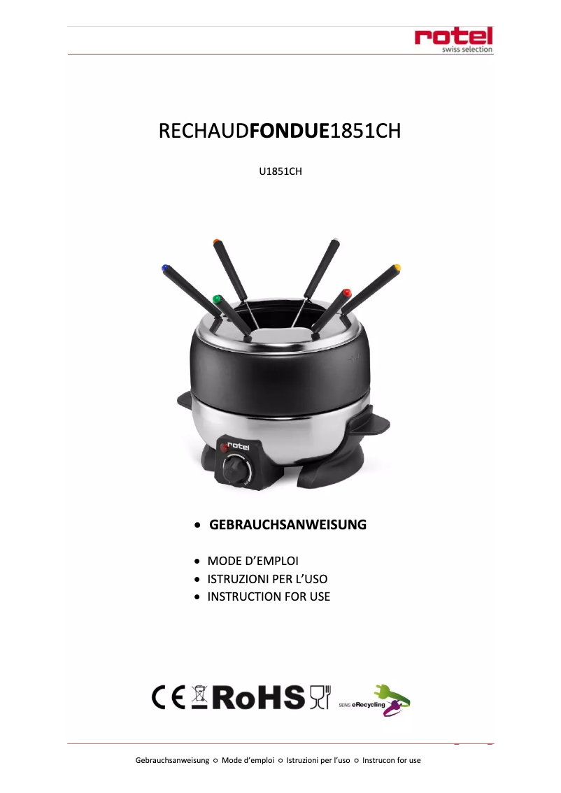 Image de la première page du manuel de l'appareil U 18.51CH