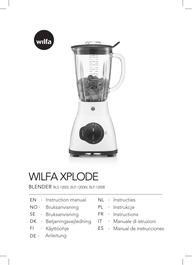 Page 1 de la notice Manuel utilisateur Wilfa Xplode Boost BLP-1200W