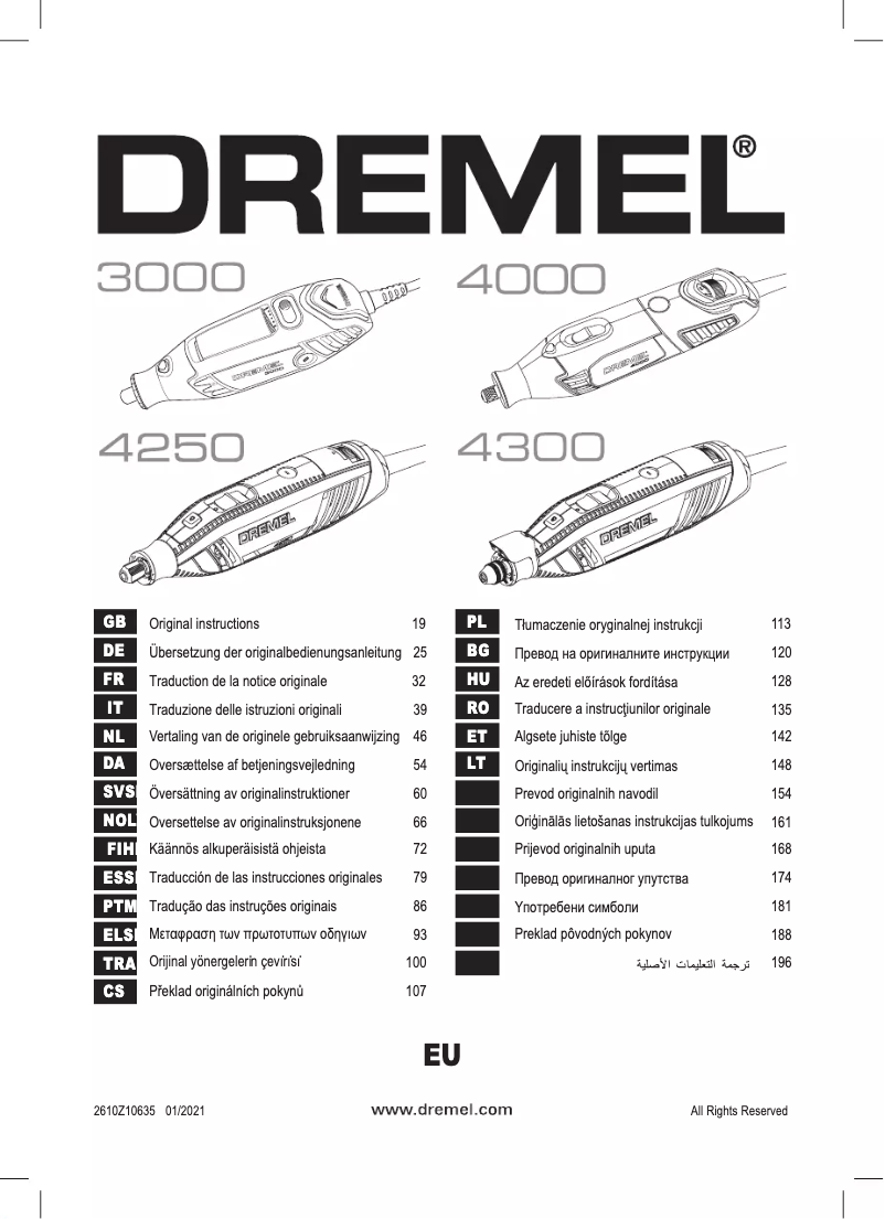 Page n°1 - Manuel utilisateur Dremel 3000