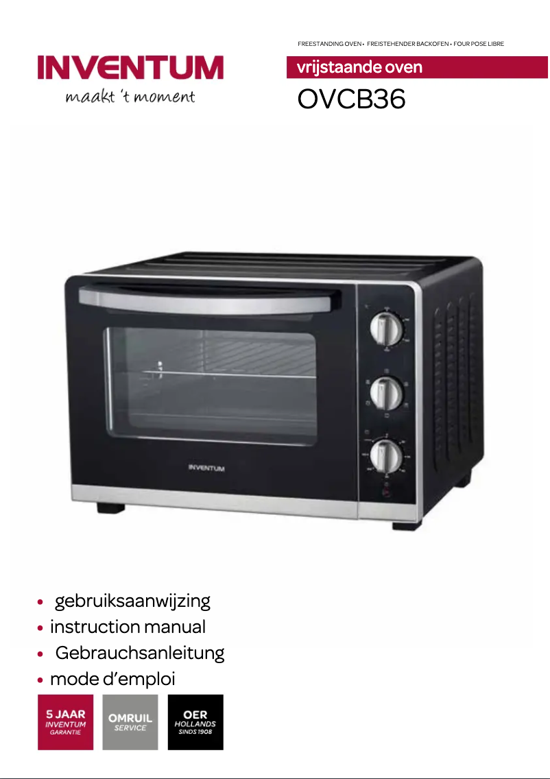 Page 1 de la notice Manuel utilisateur Inventum OVCB36
