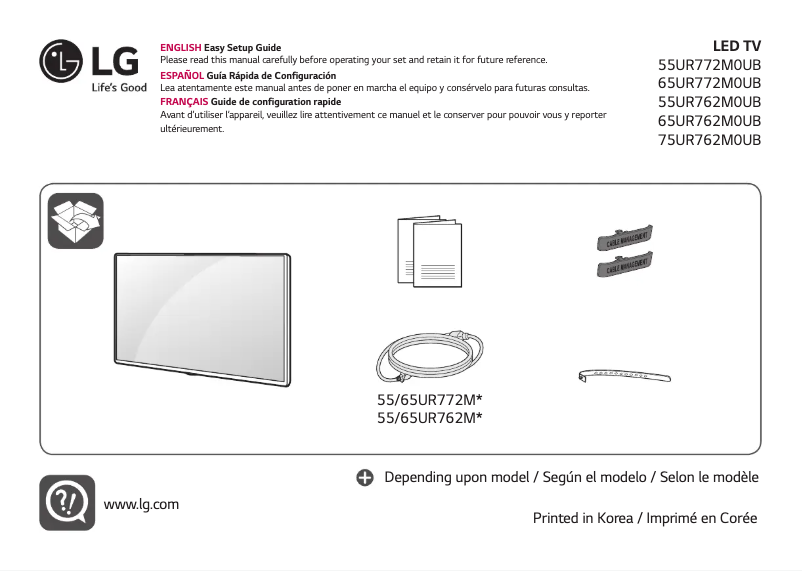 Page 1 de la notice Manuel utilisateur LG 55UR772M