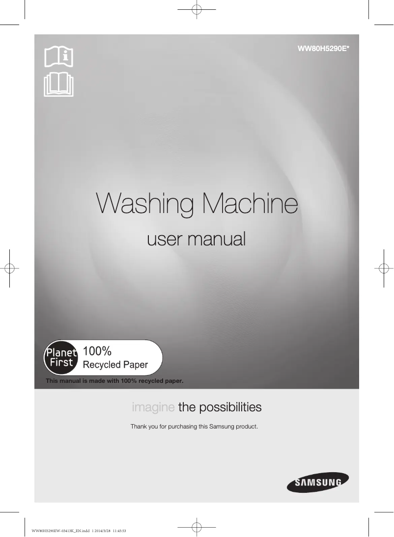 Page n°1 - Manuel utilisateur Samsung WW80H5290EW