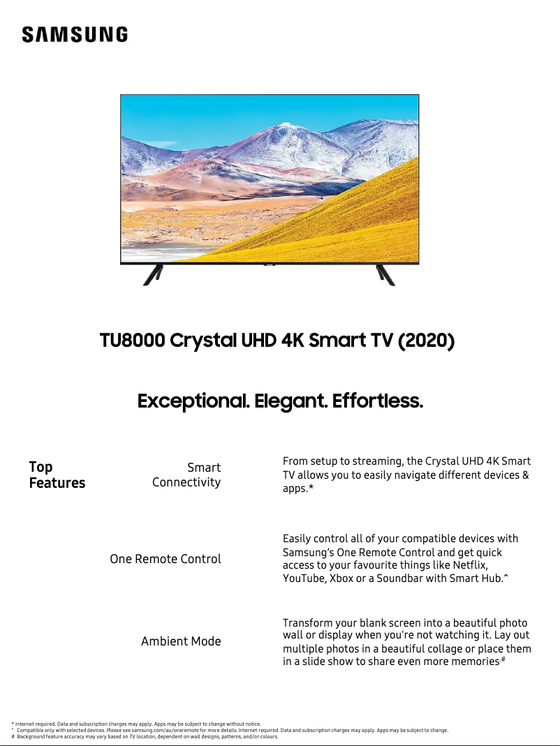 Image de la première page du manuel de l'appareil UA65TU8000WXXY