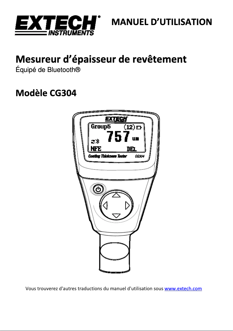 Página 1 del manual Manual de usuario Extech CG304