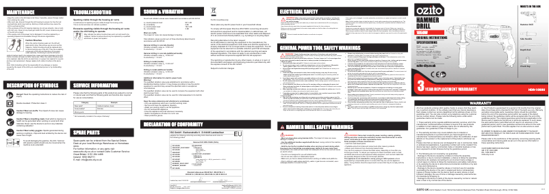 Página 1 del manual Manual de usuario Ozito HDR-1050U