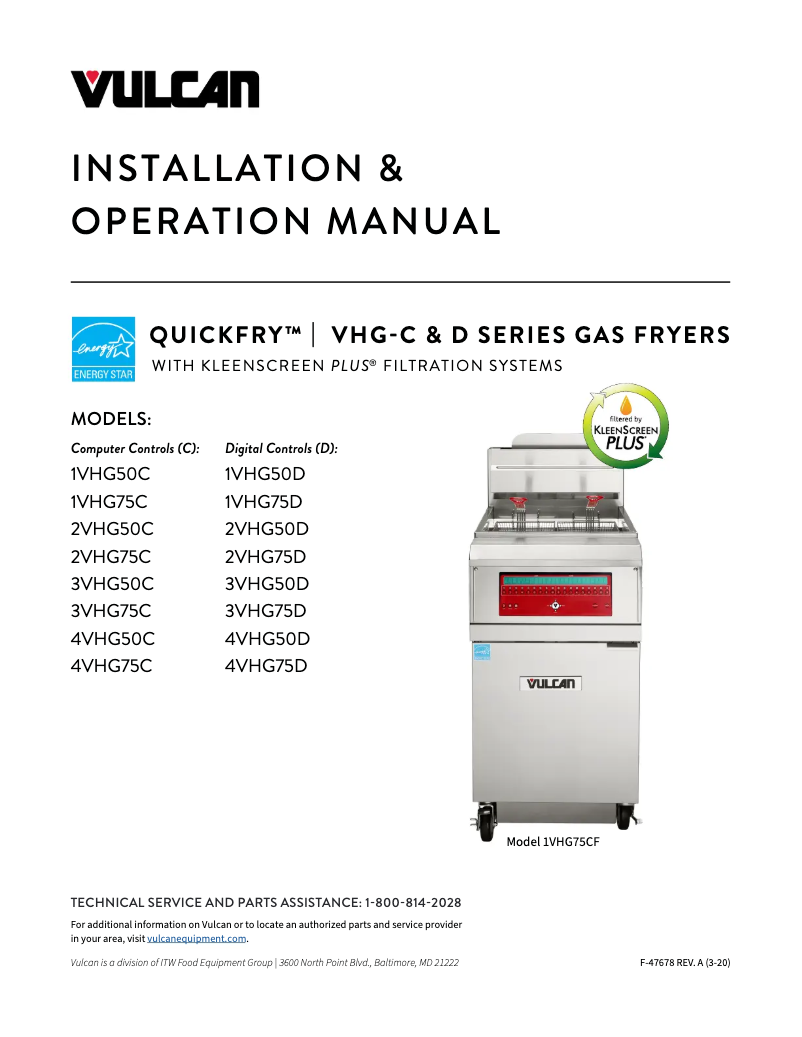 Page 1 de la notice Manuel utilisateur Vulcan VHG75