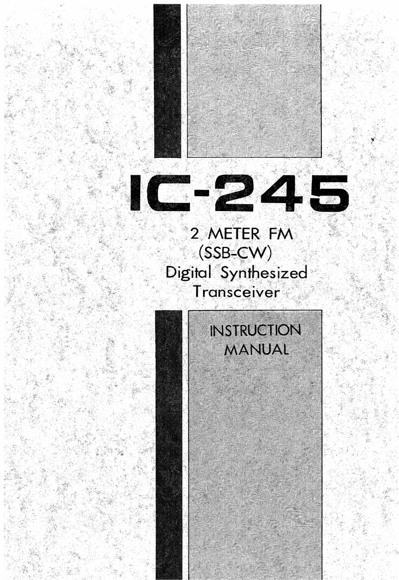 Page 1 de la notice Manuel utilisateur ICOM IC-245