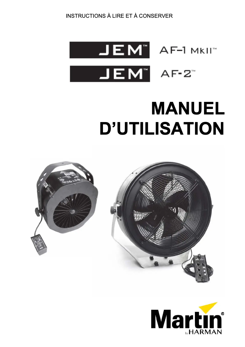 Page n°1 - Manuel utilisateur Martin JEM AF-1 MkII