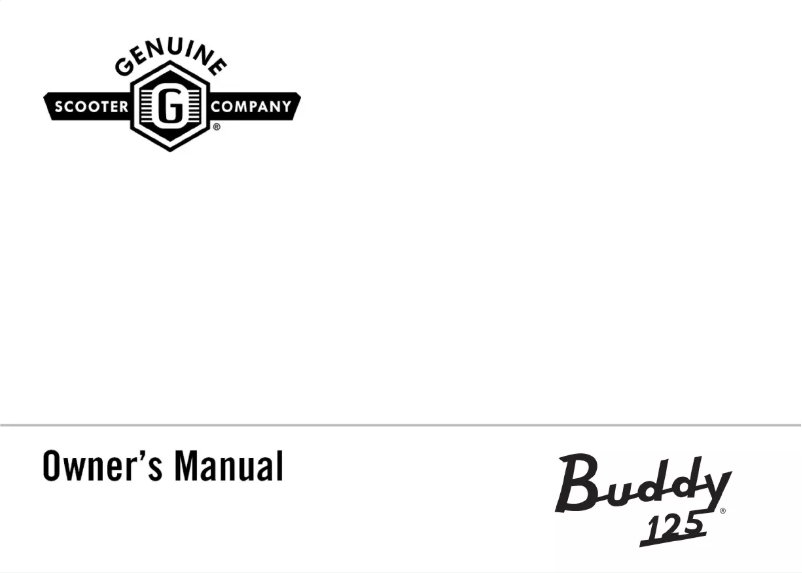 Page 1 de la notice Manuel utilisateur Genuine Buddy 125