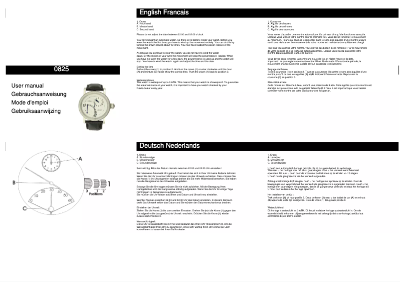 Page n°1 - Manuel utilisateur Davis 0825