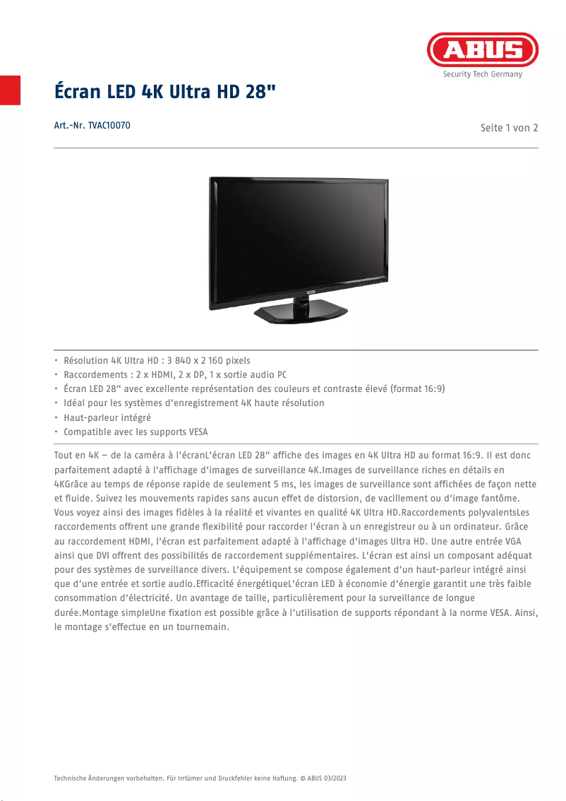 Image de la première page du manuel de l'appareil TVAC10070