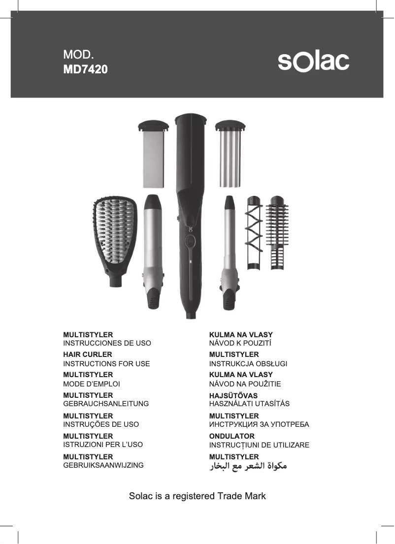 Page n°1 - Manuel utilisateur Solac MD7420