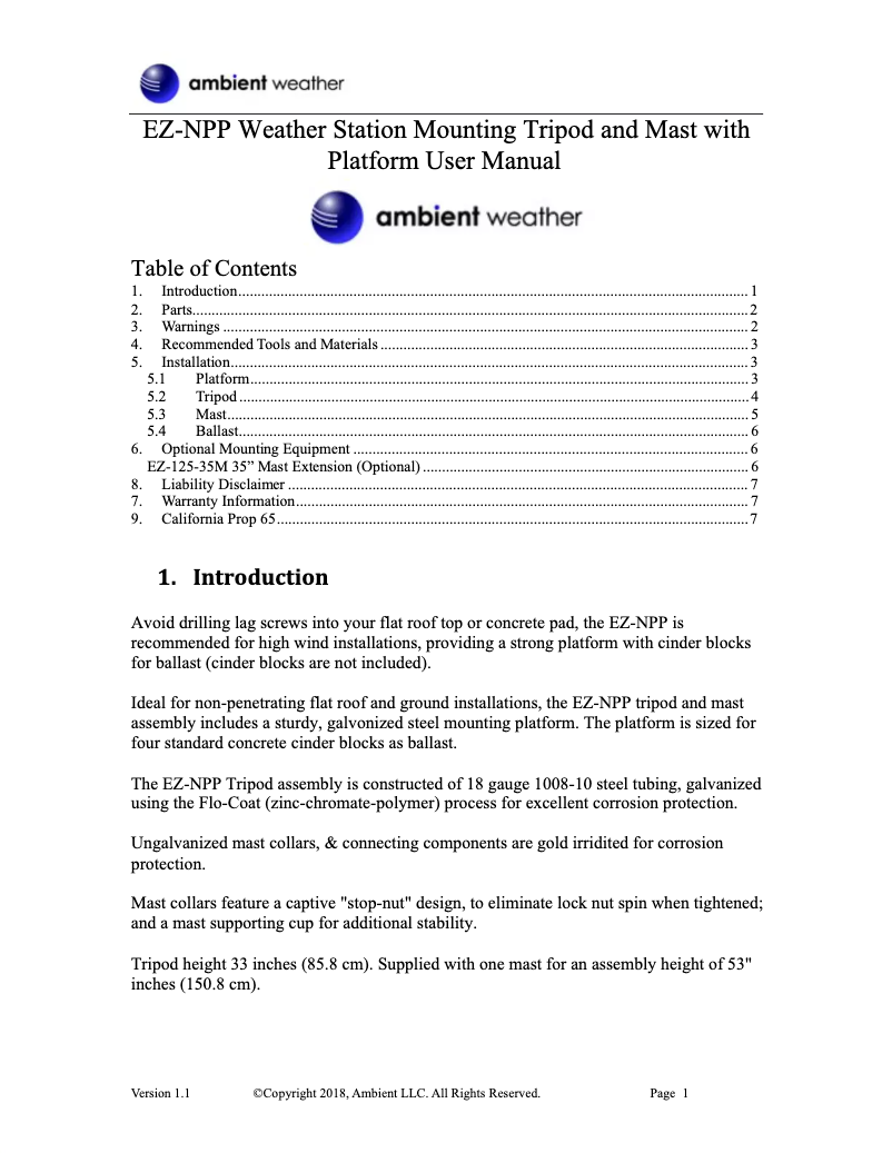 Image de la première page du manuel de l'appareil EZ-NPP