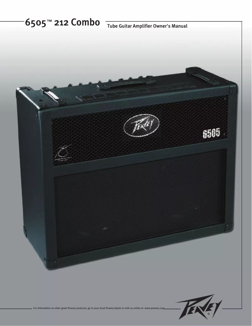 Page 1 de la notice Manuel utilisateur Peavey 6505 212 Combo