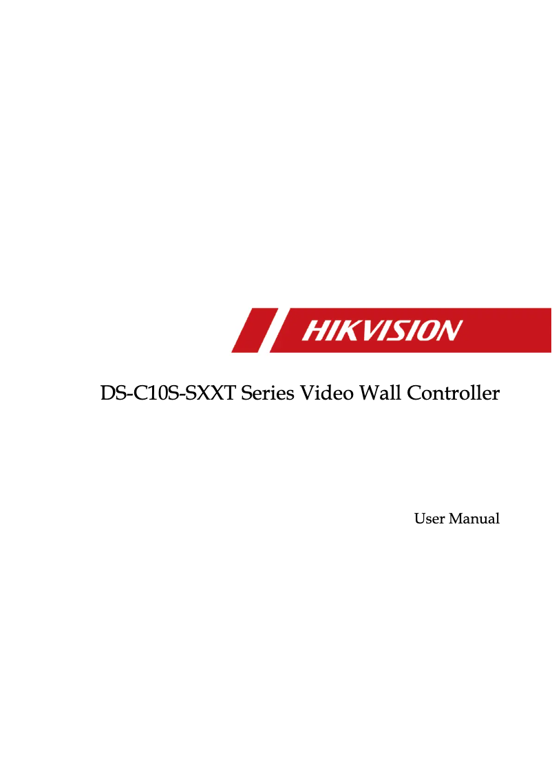 Page n°1 - Manuel utilisateur Hikvision DS-C10S-S09T