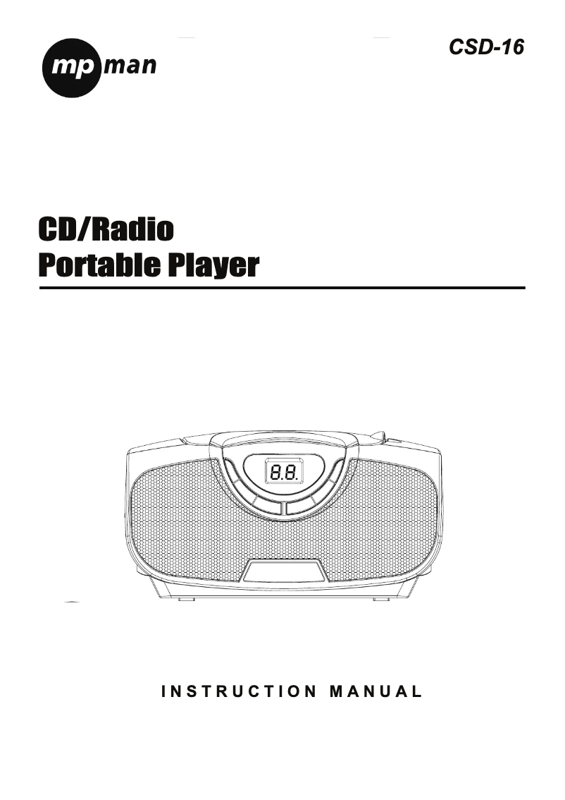 Page 1 de la notice Manuel utilisateur Mpman CSD16