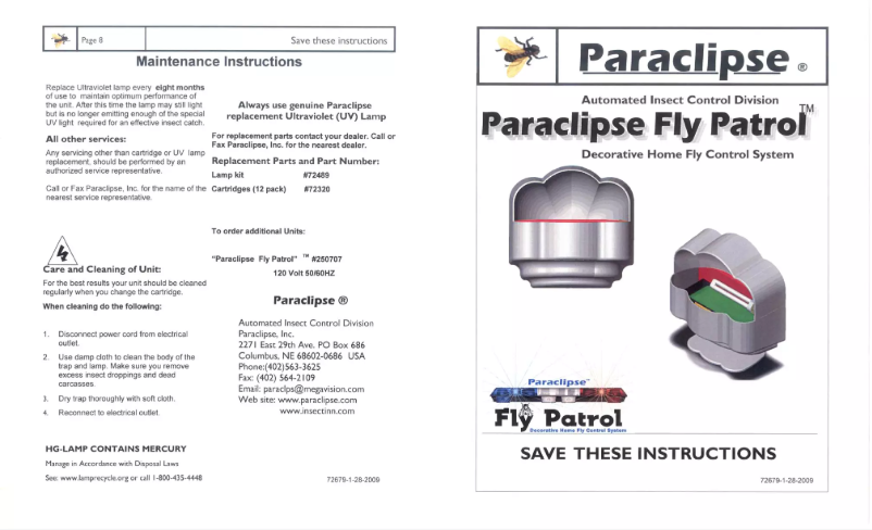 Page n°1 - Manuel utilisateur Paraclipse Fly Patrol