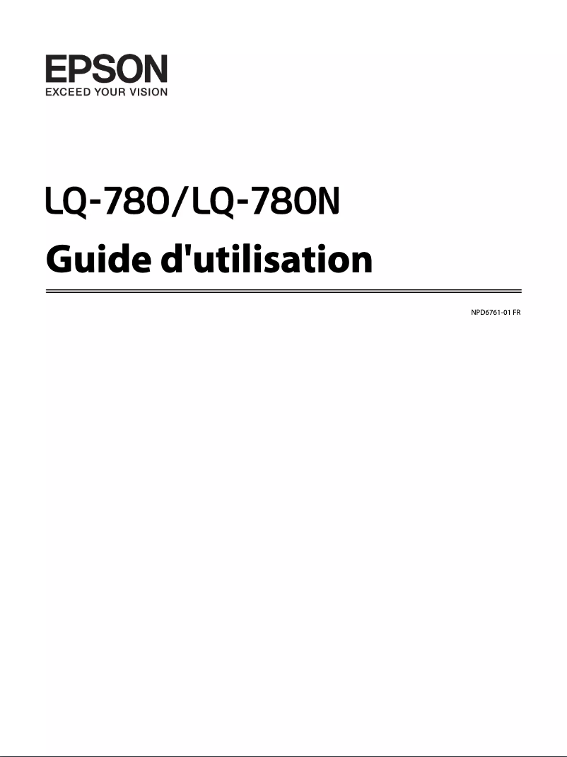 Page 1 de la notice Manuel utilisateur Epson LQ-780