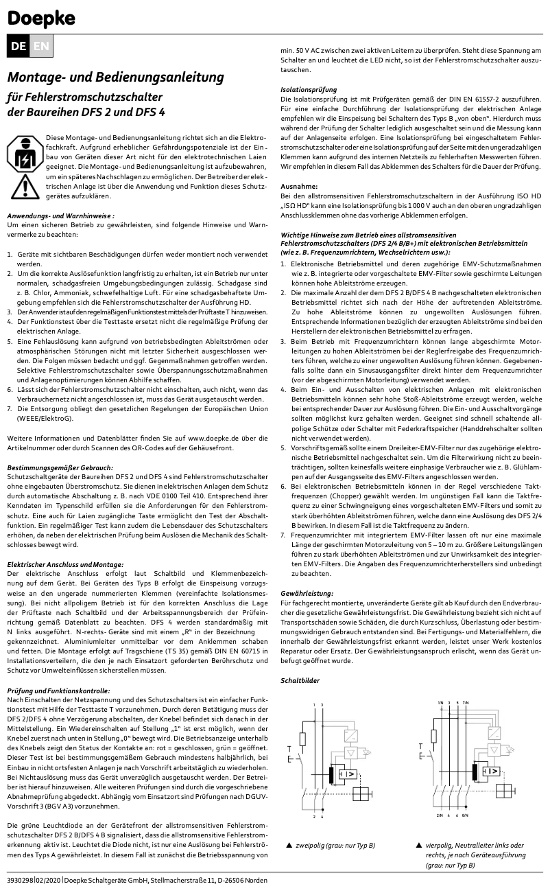 Page n°1 - Manuel utilisateur Doepke DFS 2 063-2/0