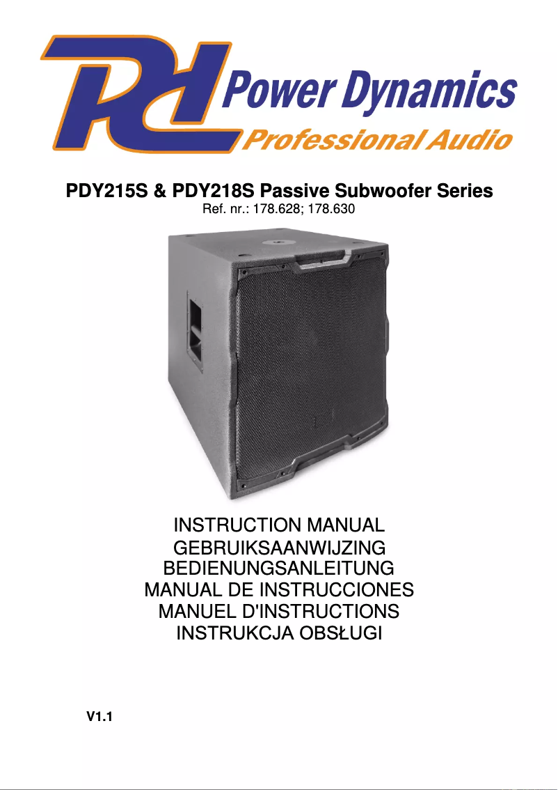 Página 1 del manual Manual de usuario Power Dynamics PDY215S