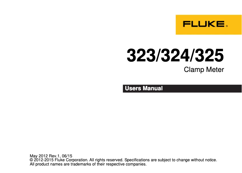 Página 1 del manual Manual de usuario Fluke 324 Plus True RMS