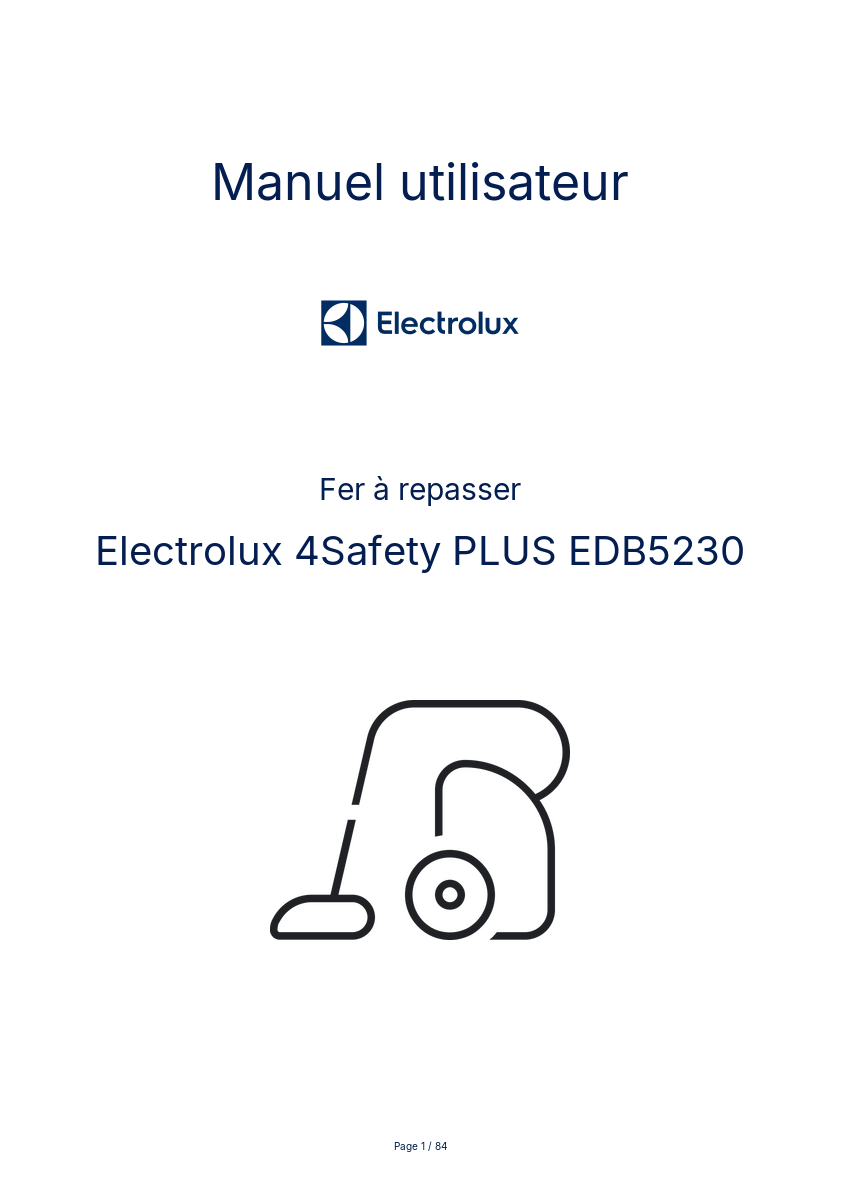 Page n°1 - Manuel utilisateur Electrolux 4Safety PLUS EDB5230