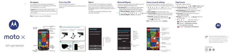 Page 1 de la notice Guide d'installation Motorola Moto X