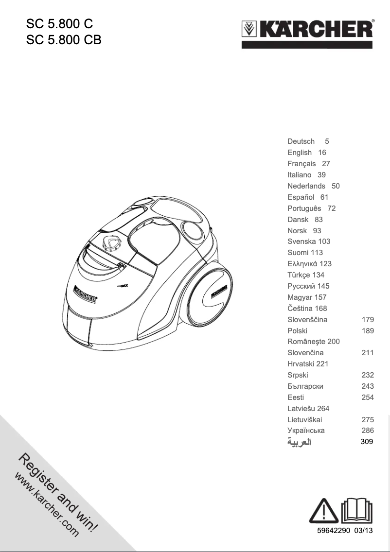 Page n°1 - Manuel utilisateur Kärcher SC 5.800 C