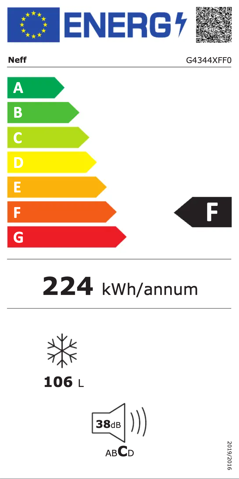 Page n°1 - Label énergétique Neff G4344XFF0