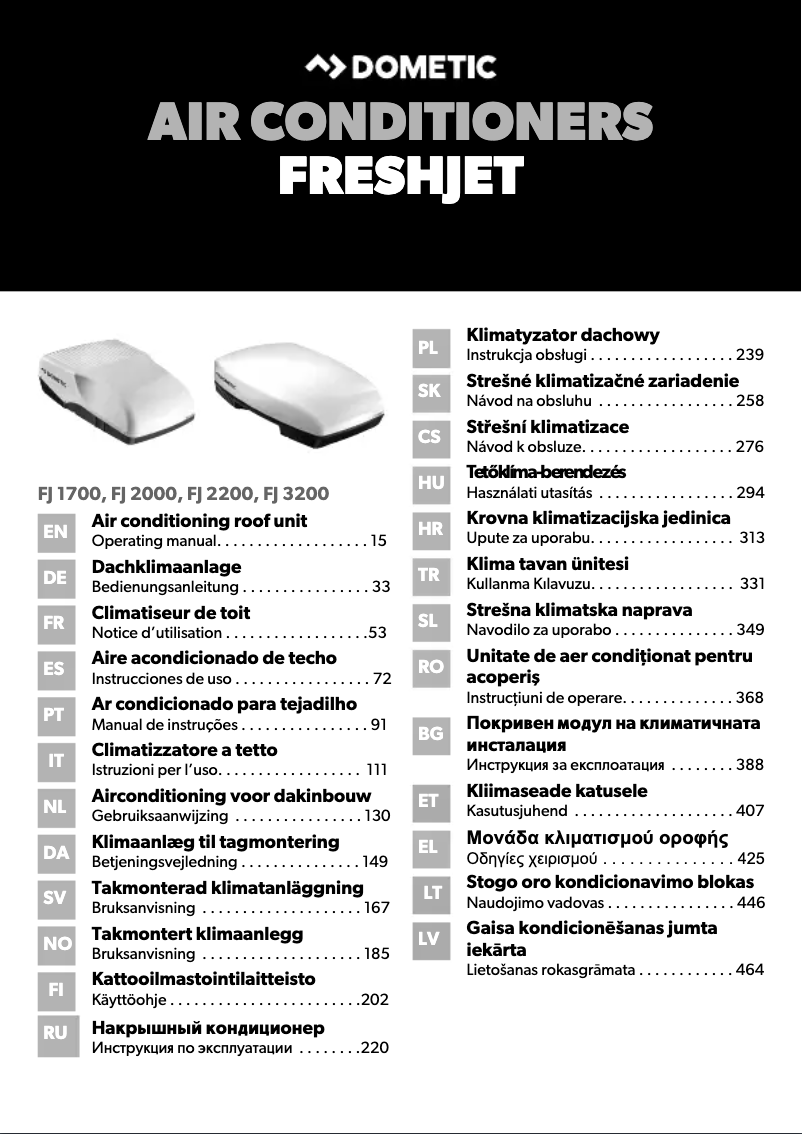 Image de la première page du manuel de l'appareil FreshJet 2200