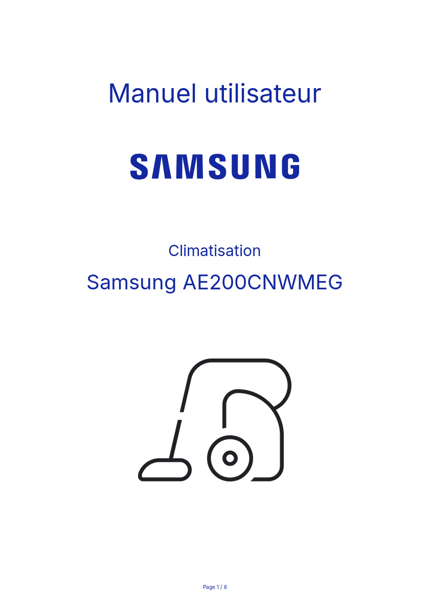 Page n°1 - Manuel utilisateur Samsung AE200CNWMEG