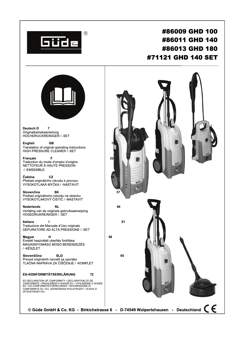 Página 1 del manual Manual de usuario Güde GHD 140
